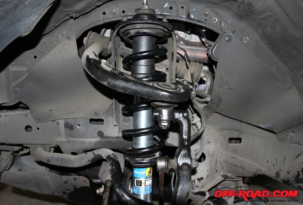 Although there are a few extra steps to install the Bilstein 5100 up front on our 4Runner, it is a direct replacement part so theres no modification needed to the stock suspension system (except in our case we are deleting the no-longer-needed X-REAS system).