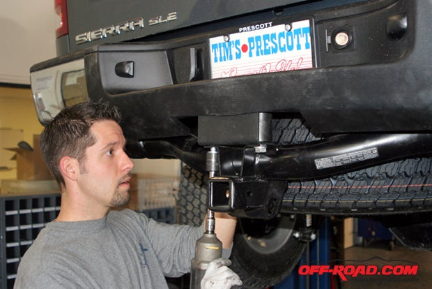 A support brace between the bumper and hitch ensures a solid mount that wont wobble or move while towing a heavy load. 