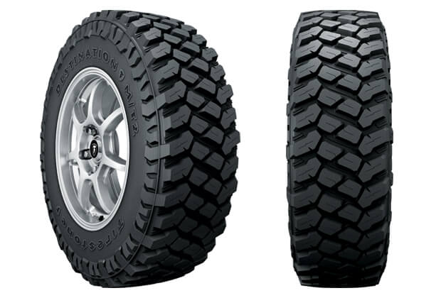 Firestone Destination M/T2 tire features a new tread design for increased traction in demanding off-road conditions. The M/T2 also uses a new rubber compound that delivers stronger resistance to chips and tears.