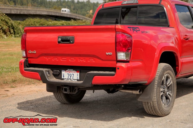 The stamped TACOMA on the tailgate gives the truck a bolder looks that is more in line with the Tundra. The new tailgate features a spoiler incorporated into the design to aid in aerodynamics efficiency, and it also now is damped so it wont slam down when opened.