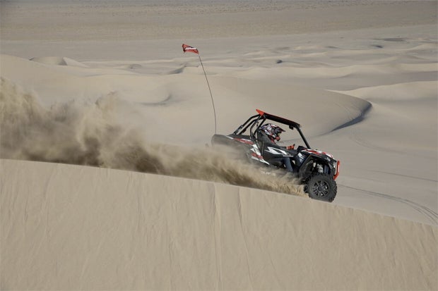 The power hit of the new RZR XP Turbo is impressive  its the kind that makes you grin as you mash down the pedal. 