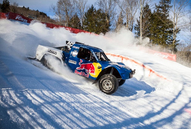 Ricky Johnson posts the fastest time in qualifying for Red Bull Frozen Rush at Sunday River Ski Resort in Maine. Photo: Garth Milan