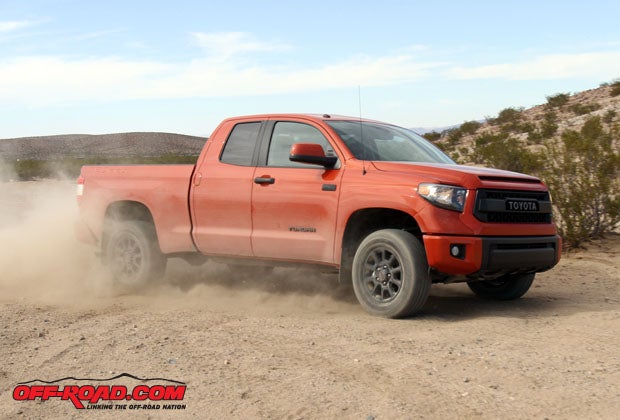 We had the chance to rip around the desert in 2015 TRD Pro Tundras while out in Barstow with Toyota. 