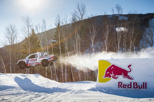 Carl Renezeder competes in the qualifying round of Red Bull Frozen Rush at Sunday River Ski Resort in Maine. Photo: Garth Milan